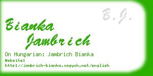 bianka jambrich business card
